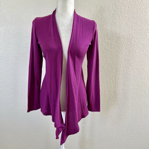 Stitchfix 41 Hawthorn Fuchsia Pink Open Front Waterfall Cardigan Size X-Small - Picture 1 of 11